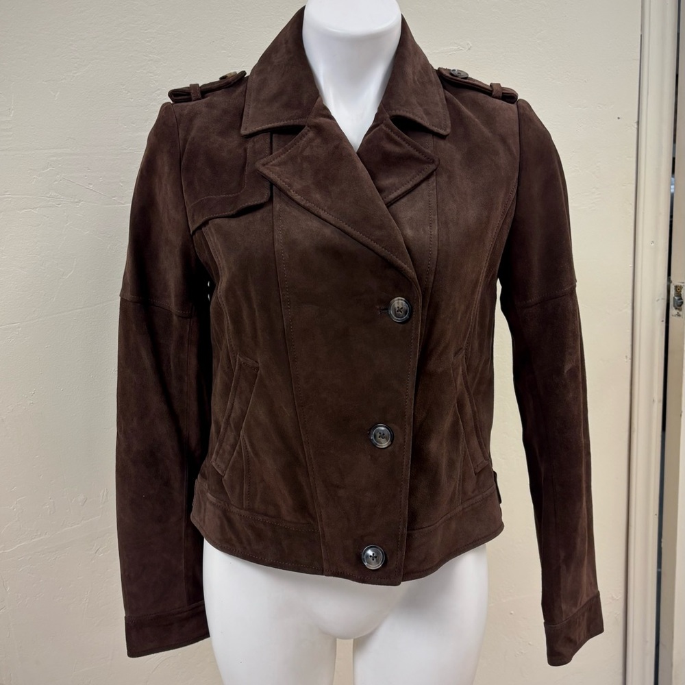 (NWT) Banana Republic Brown Suede Moto Jacket